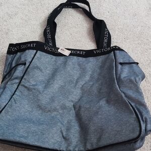 Victoria's Secret Black and Gray Tote Bag
